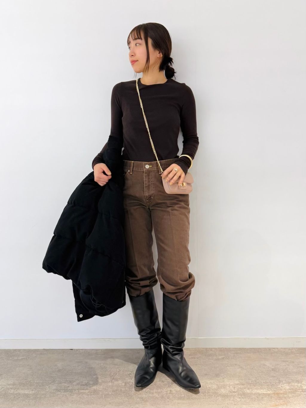 SKIN for LULU】warm long rib teeのコーディネートスナップ（miyu