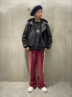 NEEDLES / ニードルズ 別注 C/PE ベロア トラック パンツの