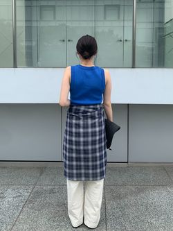 新色有り / 追加》18Gリブニットタンクのコーディネートスナップ