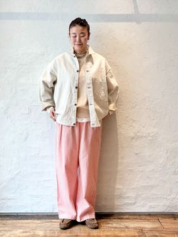 VAS-Y LENTEMENT】 POPLIN STRIPE EASY PANTSのコーディネートスナップ