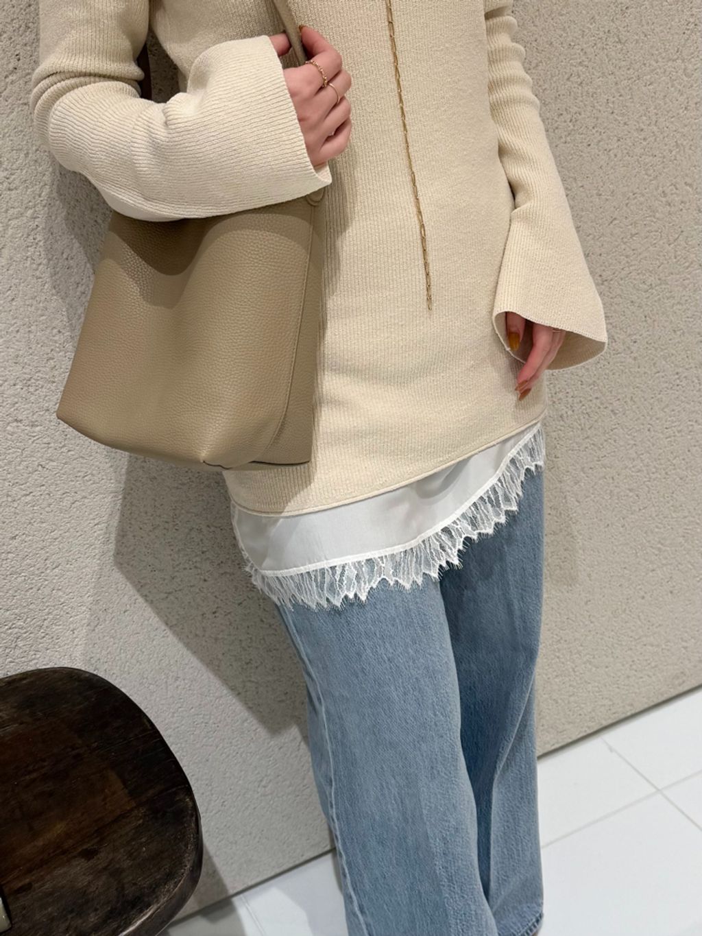 Noil silk Square ニットのコーディネートスナップ（erina）｜Plage