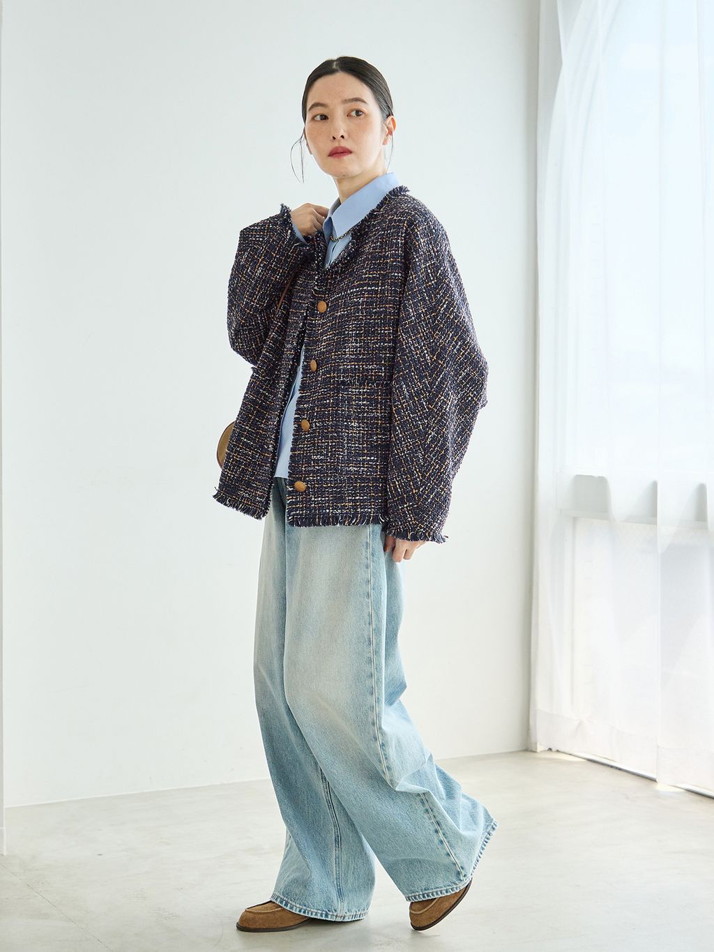 予約》GIOLICA TWEED ドルマンジャケットのコーディネートスナップ（L