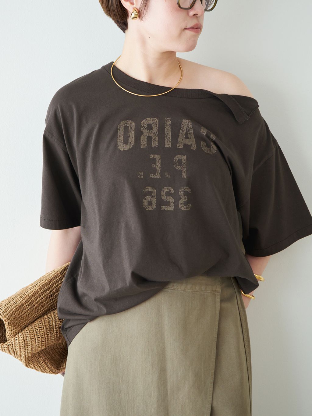 Plage カレッジエイト パシフィック 別注SHOULDER SLIT TEE Collegiate