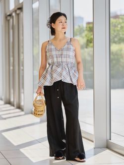 IENA LA BOUCLE C/Pポプリンチェックキャミソールのコーディネート