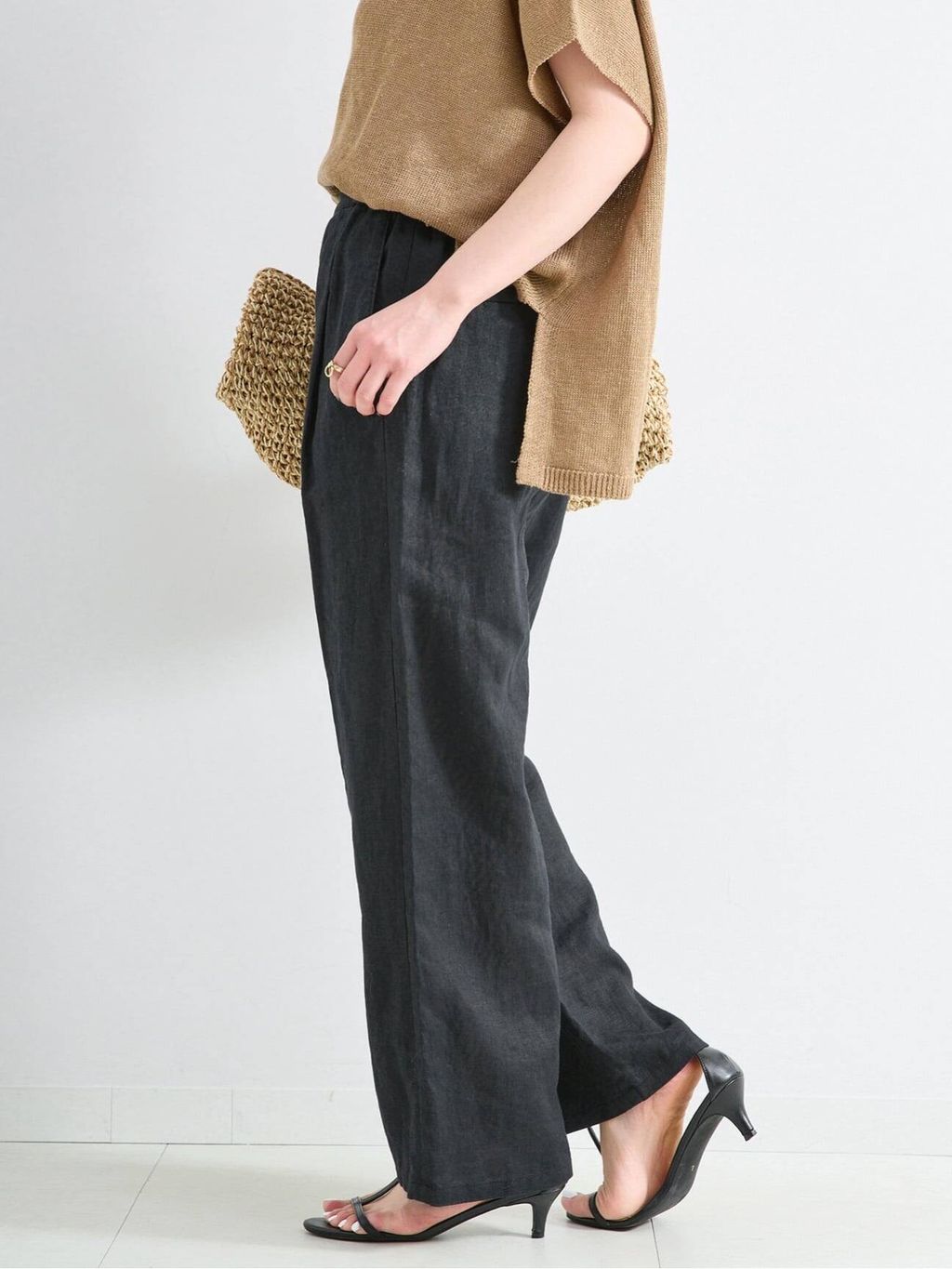 予約》《S/Mサイズ展開》手洗い可 / フレンチリネンストレートパンツの