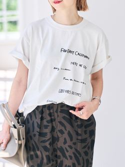 追加》アートレオパードタックイージーパンツのコーディネートスナップ