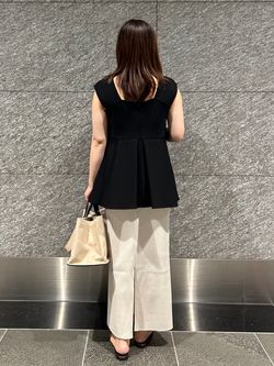 セットアップ対応》コンフォートジャージーライクペプラムトップの