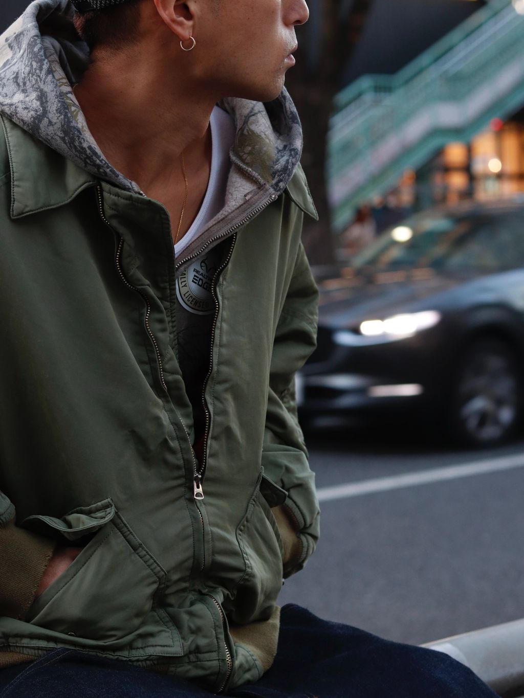 ANCELLM × WISM 別注 FADED BOMBER JACKET EXのコーディネートスナップ