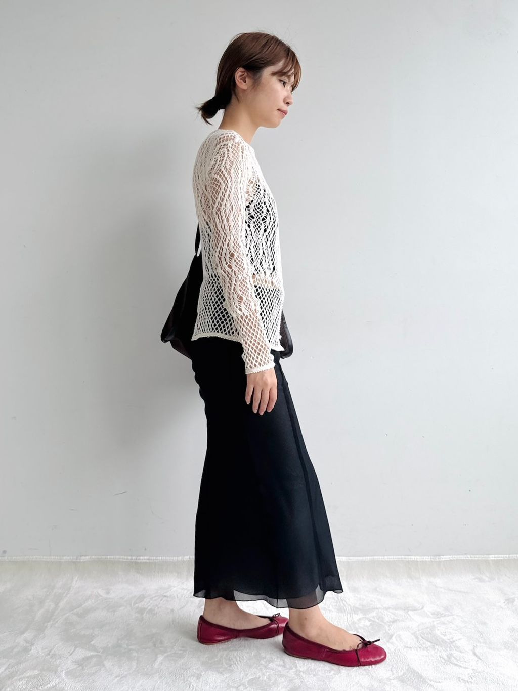 EUCHRONIA/ユークロニア】 Stretch Lace Long Sleeve Teeの