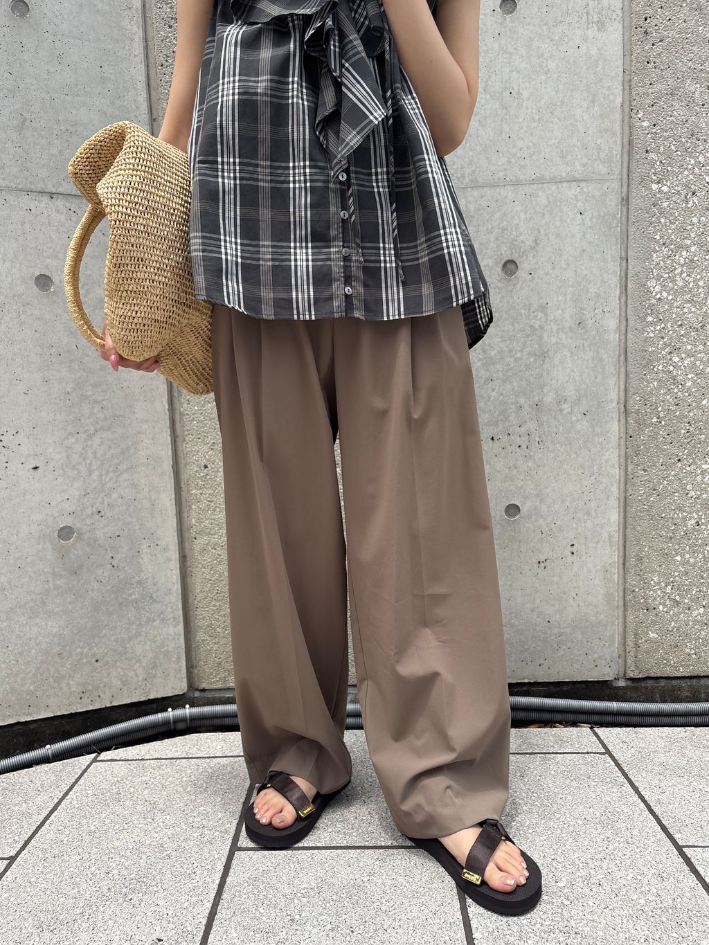 London traditional for IENA slobe ダッフル コットンラッフルブラウスのコーディネートスナップ（suzuna）｜SLOBE