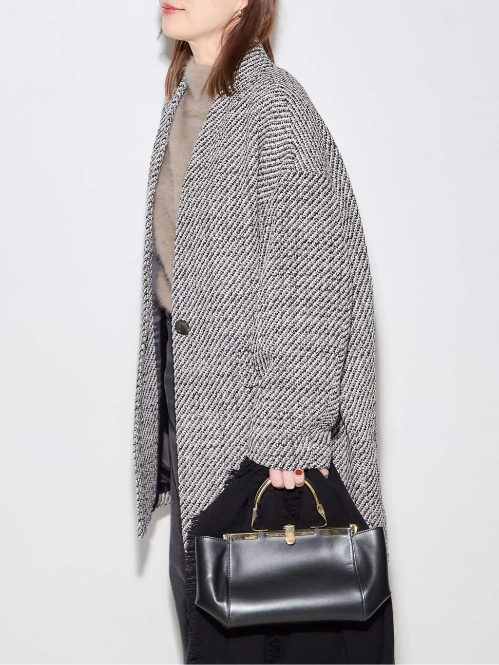 ジャーナルスタンダードレサージュ　GIOLICA ヘリンボンコクーンコート 予約》GIOLICAコクーンコートのコーディネートスナップ（ichikawa