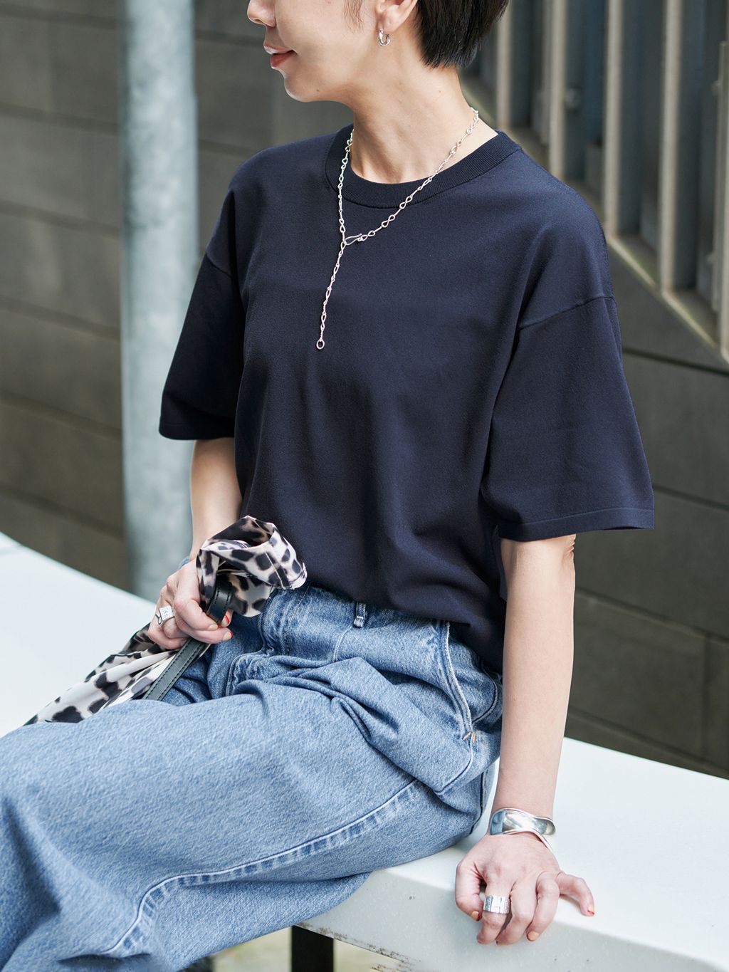 ニットTシャツのコーディネートスナップ（VERMEIL Online Store