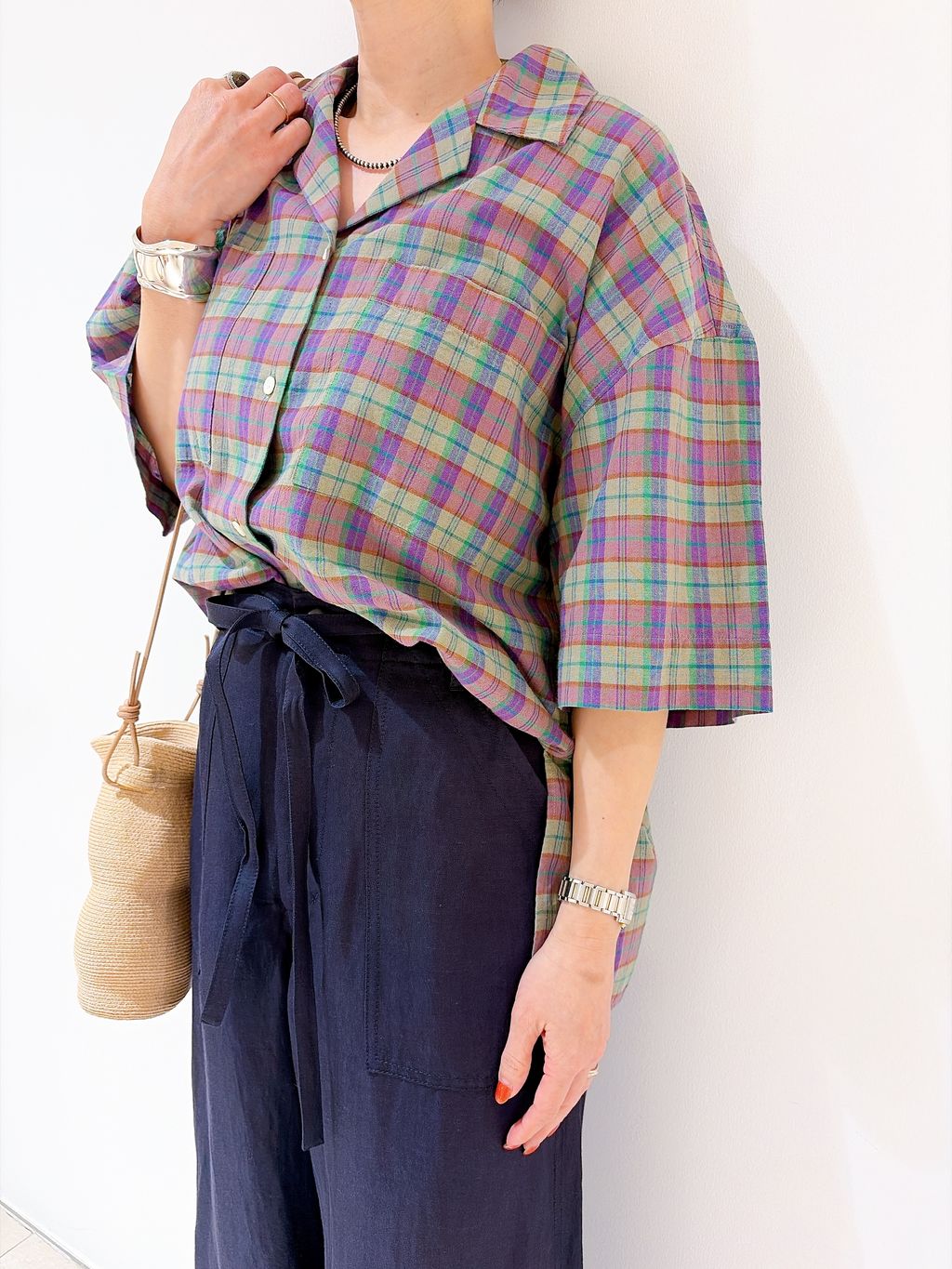 SHEN TANAKA*S ハーフスリーブシャツのコーディネートスナップ（naoko