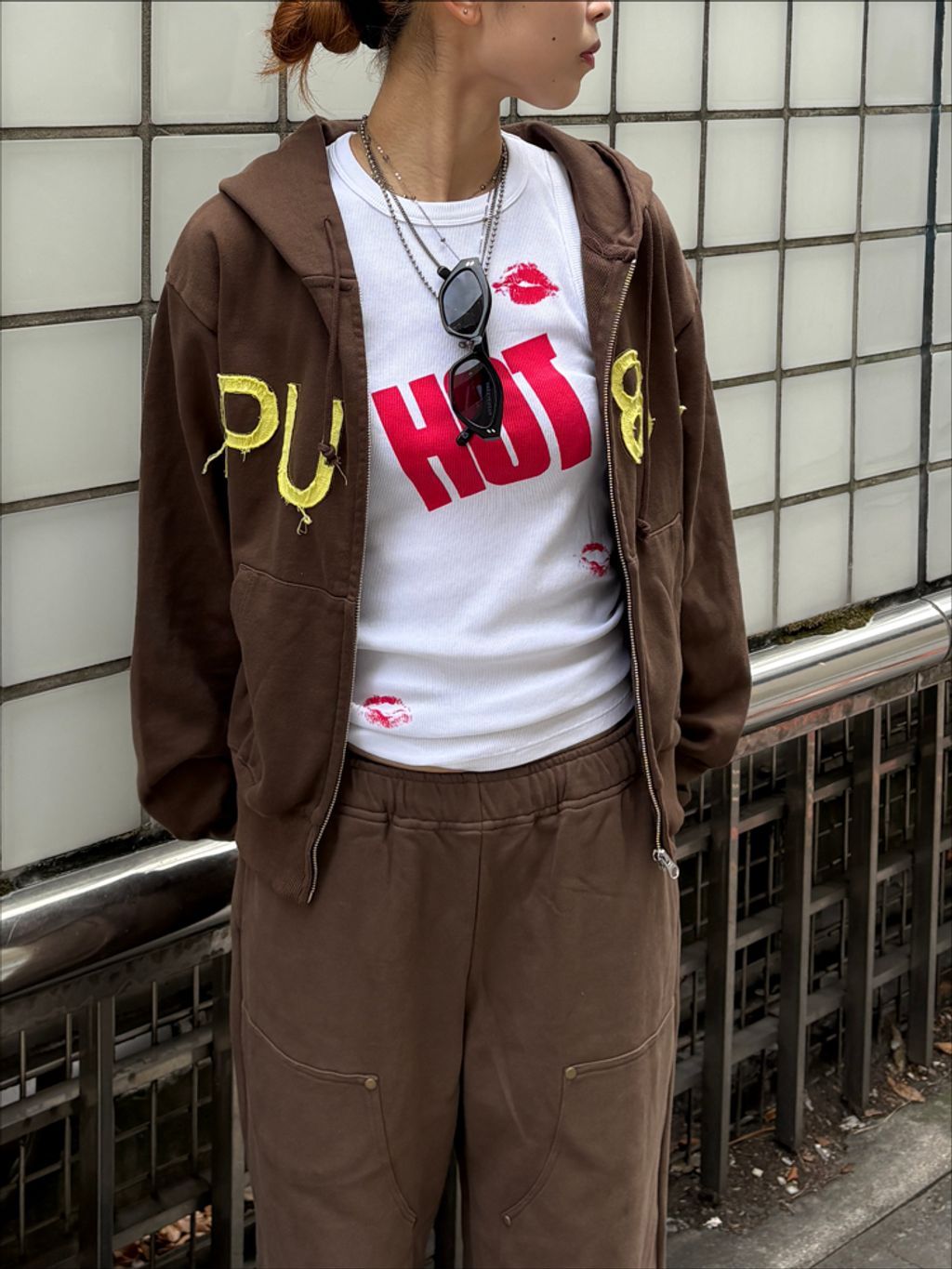 追加》IPU83 Flont Zip Hoodieのコーディネートスナップ（hina