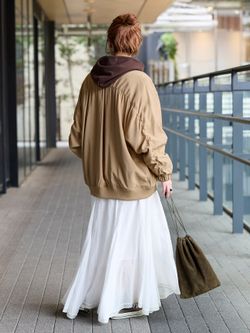 追加予約》レーヨンツイルブルゾンのコーディネートスナップ（Kanako