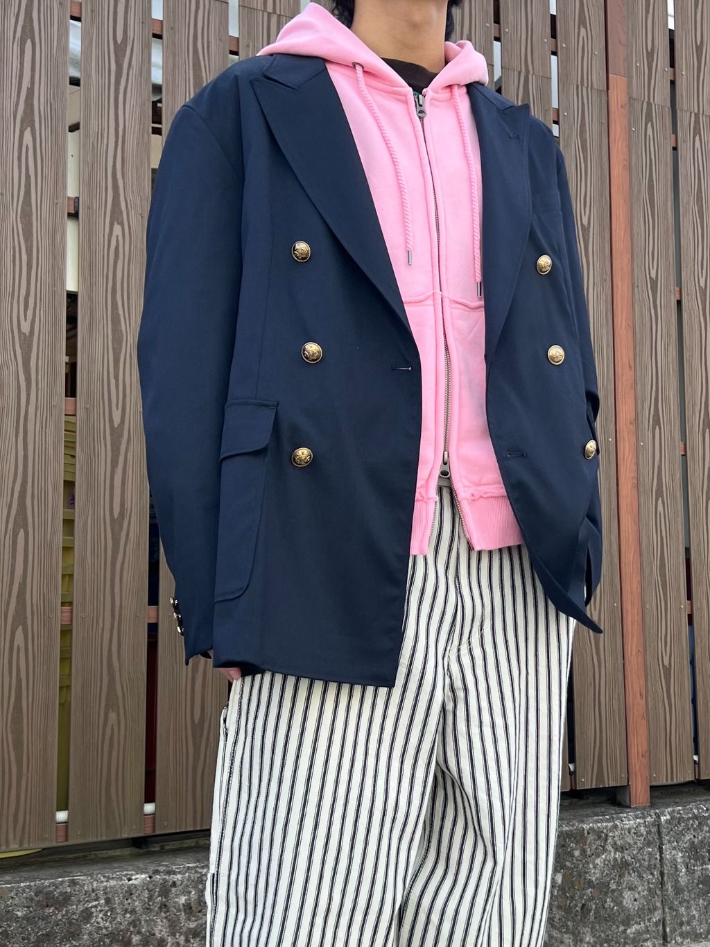 TRツイル ネイビー ブレザーのコーディネートスナップ（わたしょ