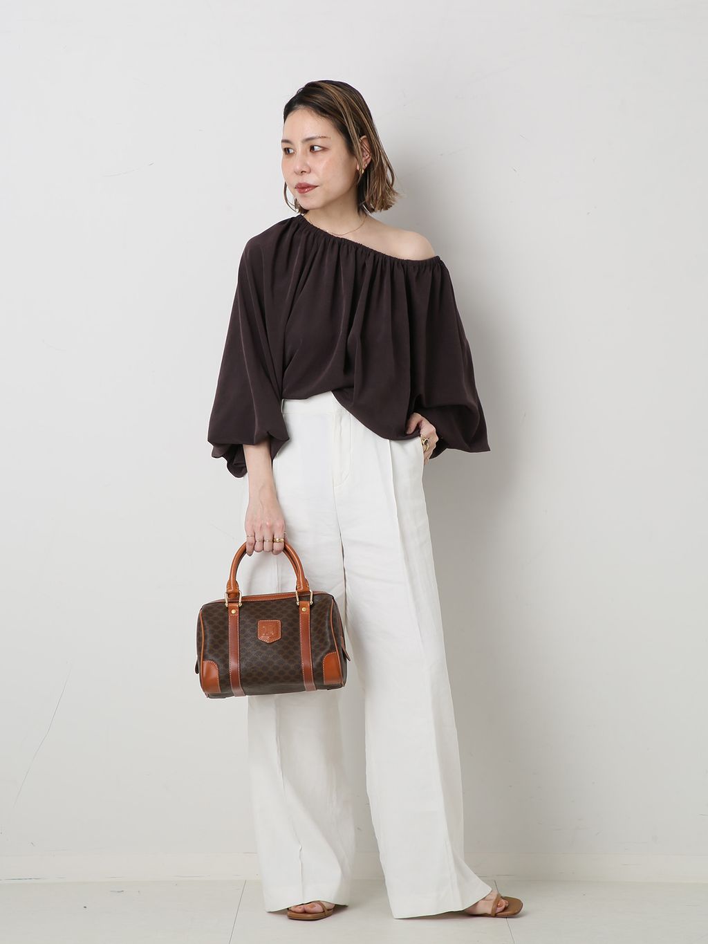VINTAGE CELINE/セリーヌ】マカダム ボストンバッグ 25の