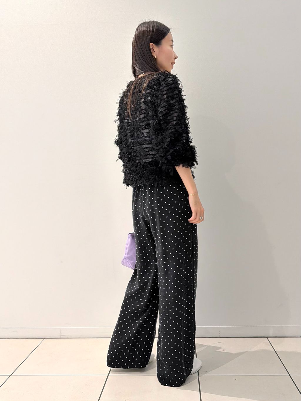 追加予約》チュールテープ カーディガンのコーディネートスナップ（ど