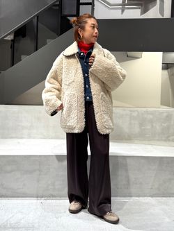 IENA LA BOUCLE リバーシブルファーリーボンディングブルゾンの