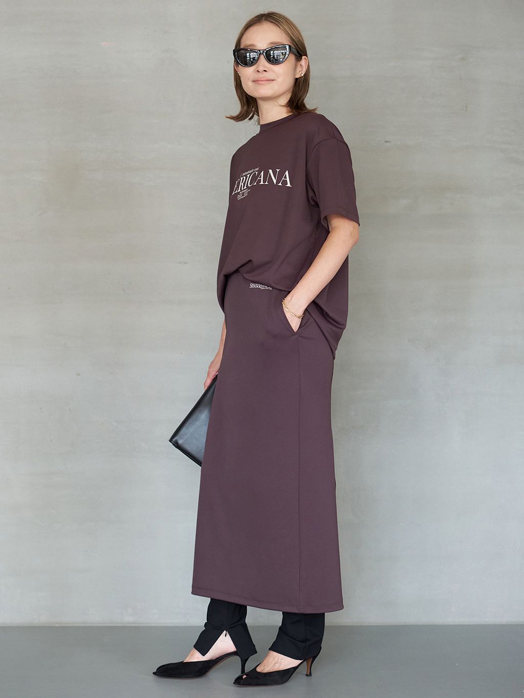 Deuxieme Classe AMERICANA/COOL TEE ブラウン Deuxieme Classe AMERICANA/COOL TEE ブラウン AMERICANA/アメリカーナ