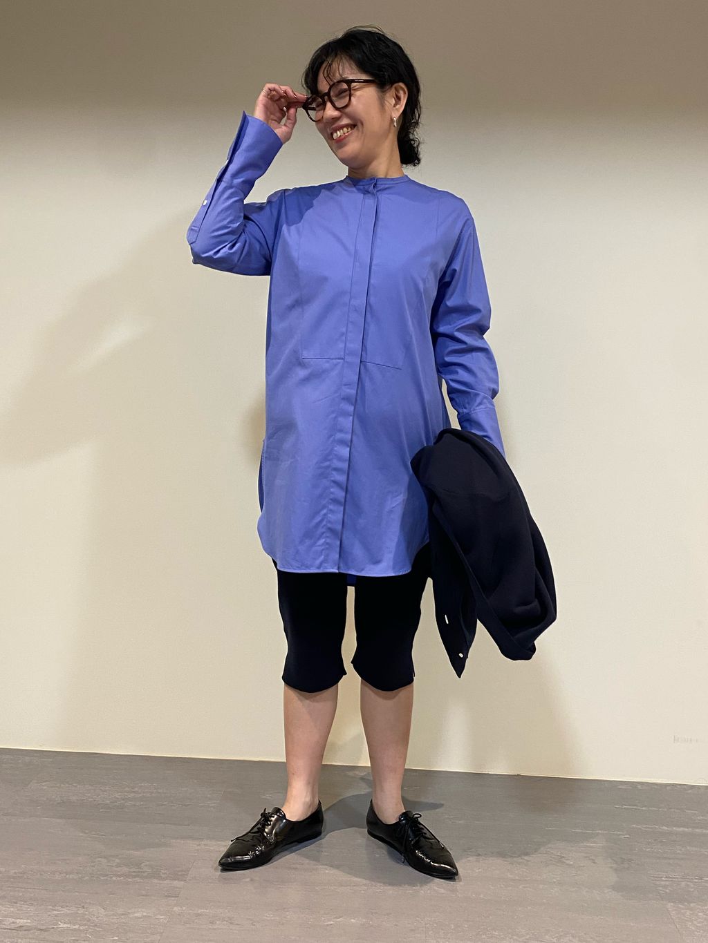 コットンカシミヤ WジャガードVネックカーディガンのコーディネート