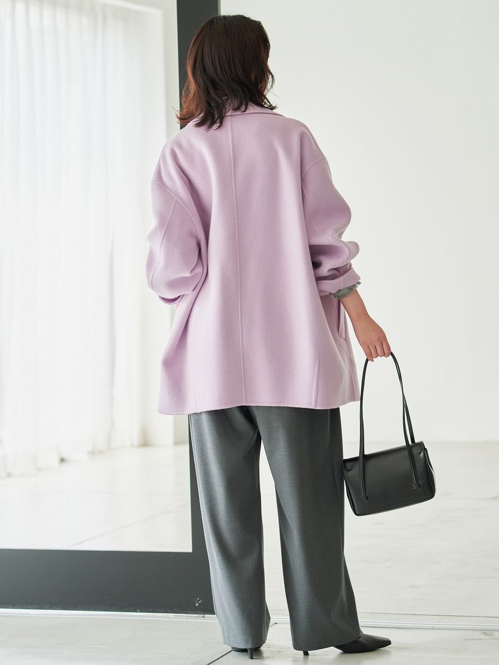 シリーズあり/追加予約》souple wool ダブルフェイスミドルコートの