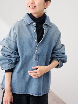 ≪追加≫デニムプルオーバーシャツのコーディネートスナップ（tomo