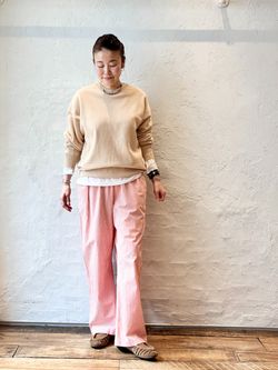 VAS-Y LENTEMENT】 POPLIN STRIPE EASY PANTSのコーディネートスナップ