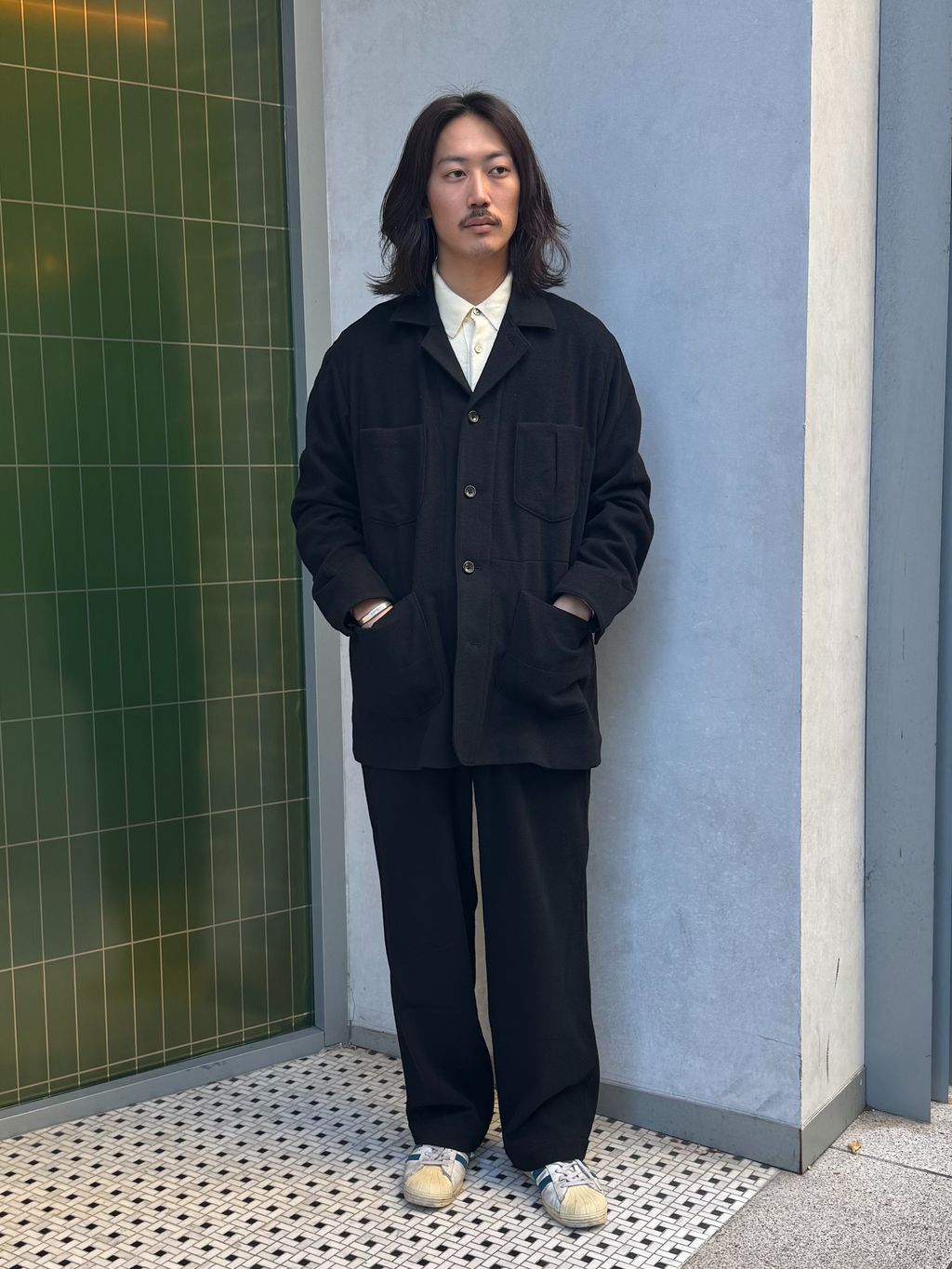 E.WOOL SHAGGY カバーオールのコーディネートスナップ（かつかわ