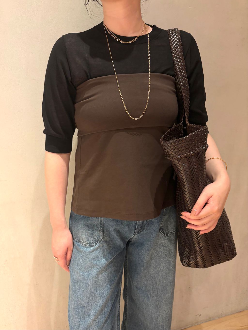 R'IAM コンパクトニットTeeのコーディネートスナップ（chika）｜Plage