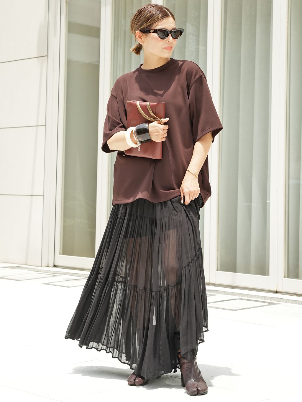 Sheer Boho スカートのコーディネートスナップ（HIRO）｜Deuxieme