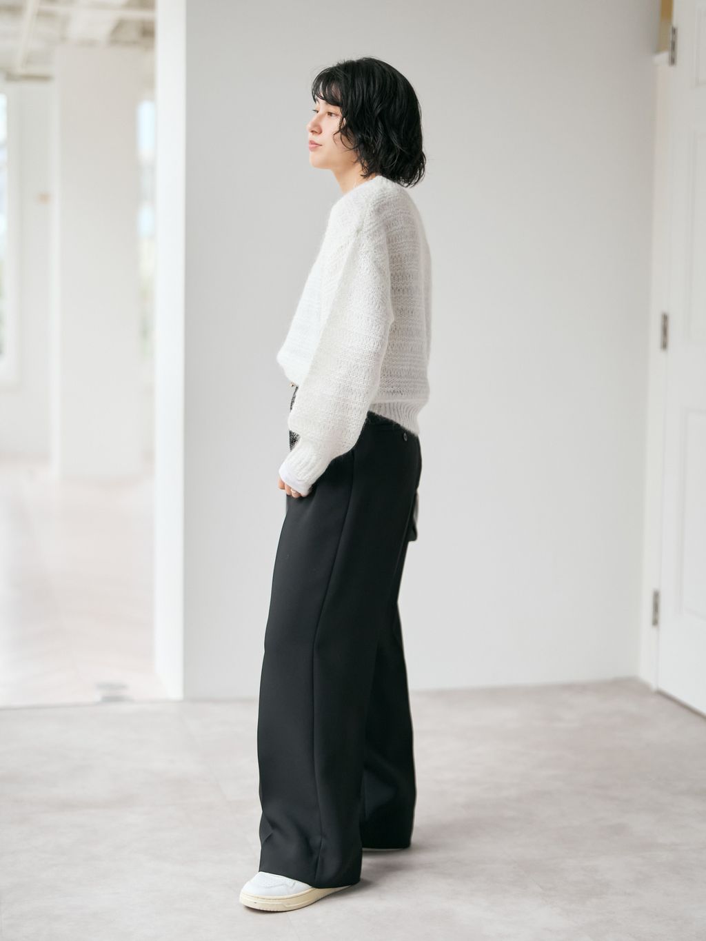 追加2》シアーボートネックプルオーバーのコーディネートスナップ