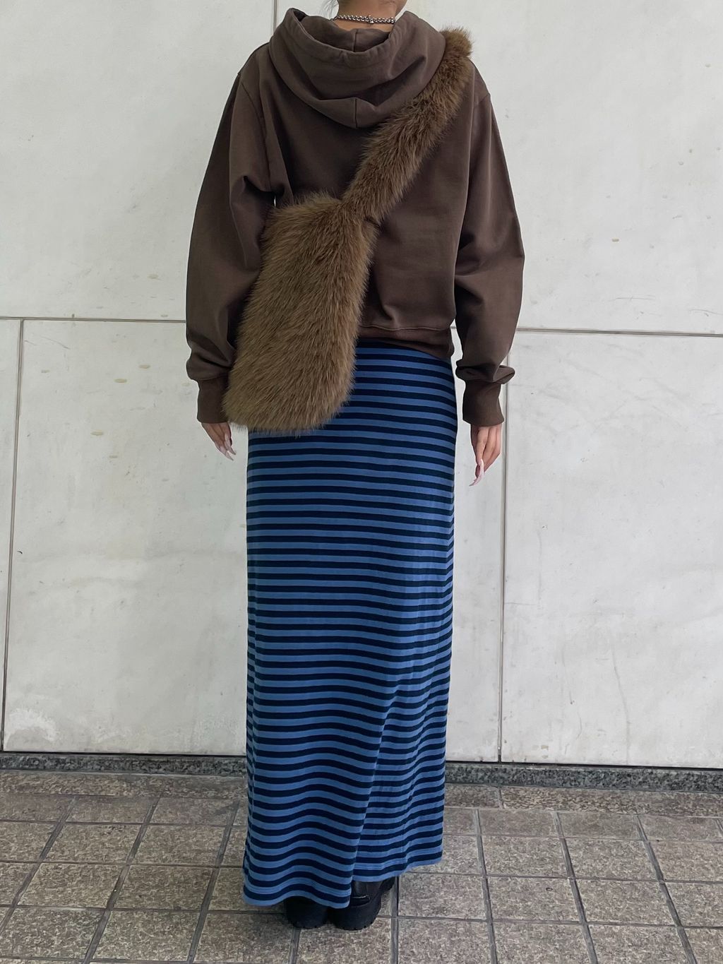 予約追加3》ボーダープリントスカートのコーディネートスナップ（sae