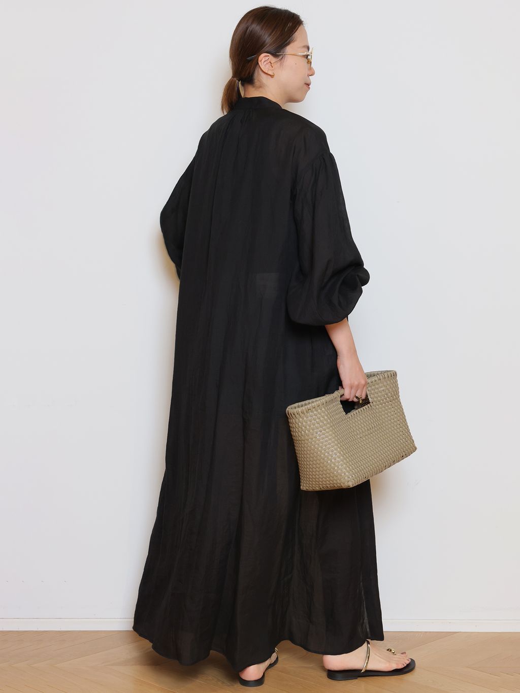 Col Pierrot/コル ピエロ】Ramie Volume Sleeve ワンピースの