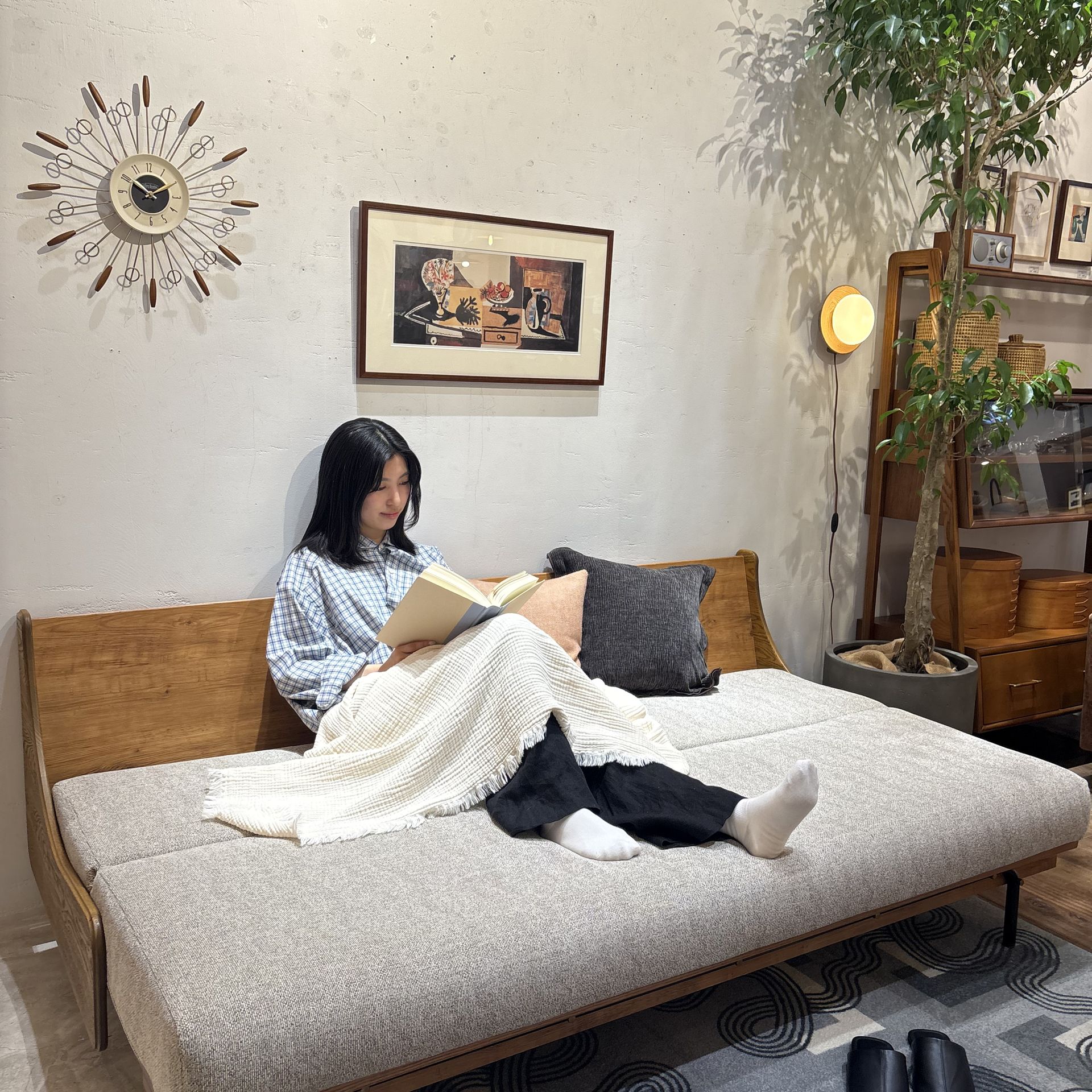 大型商品》HABITAT SOFA BED 200cm BEIGE ハビタソファ ベットの