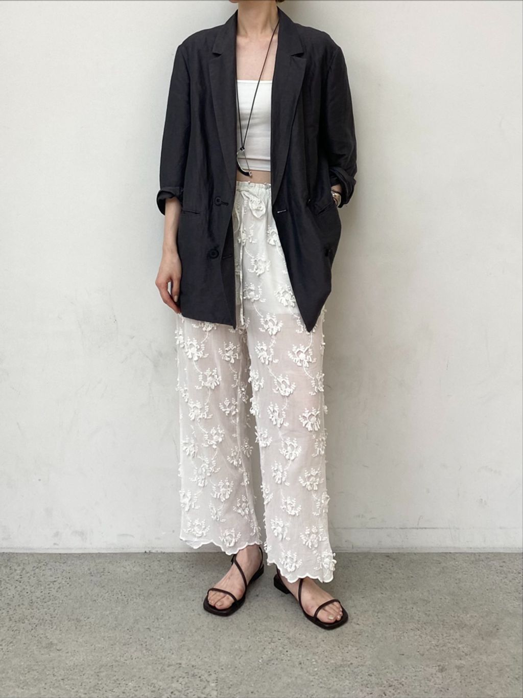 WEB+一部店舗限定》MIDORI UEEDA×GRISEナローストラップフラット