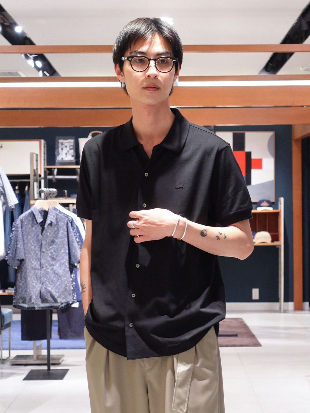 LACOSTE(ラコステ) 別注 COOLMAX フルオープン 半袖ポロシャツの