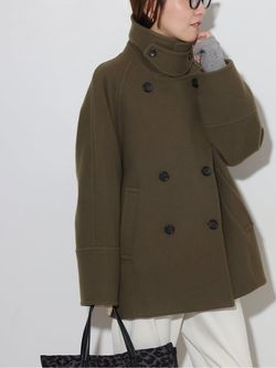 予約》尾州ウールスーパー100スタンドPコートのコーディネートスナップ