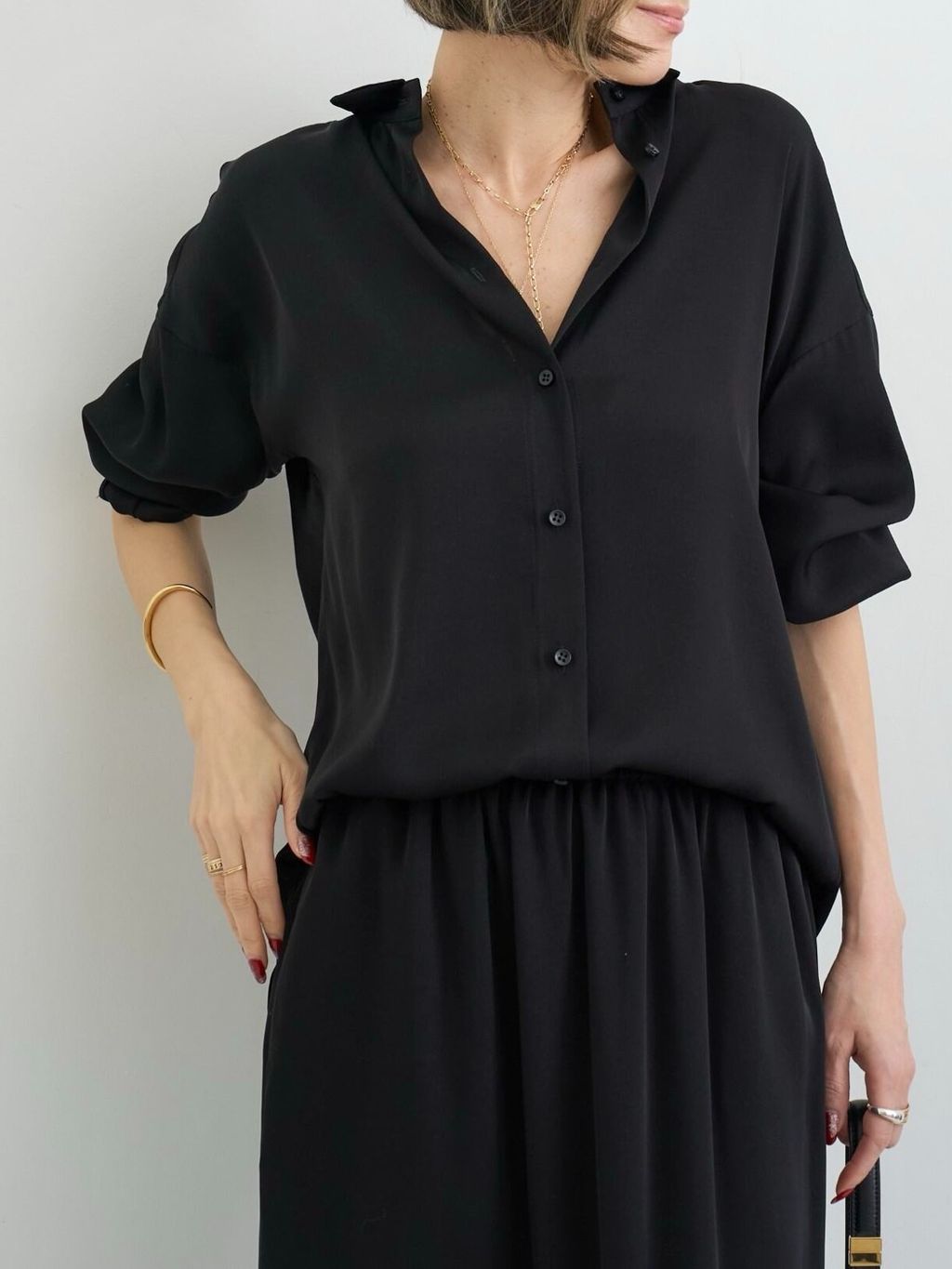 美品　アパルトモン　Washable Silk Shirt　シルク Washable Silk Shirtのコーディネートスナップ（STAFF.S）｜L