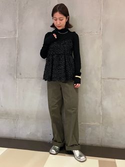 シフォン刺繍キャミソールブラウスのコーディネートスナップ（narukawa