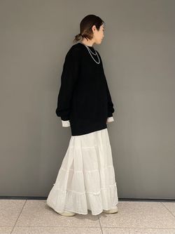 レイヤーガーゼ ギャザースカートのコーディネートスナップ（M.K