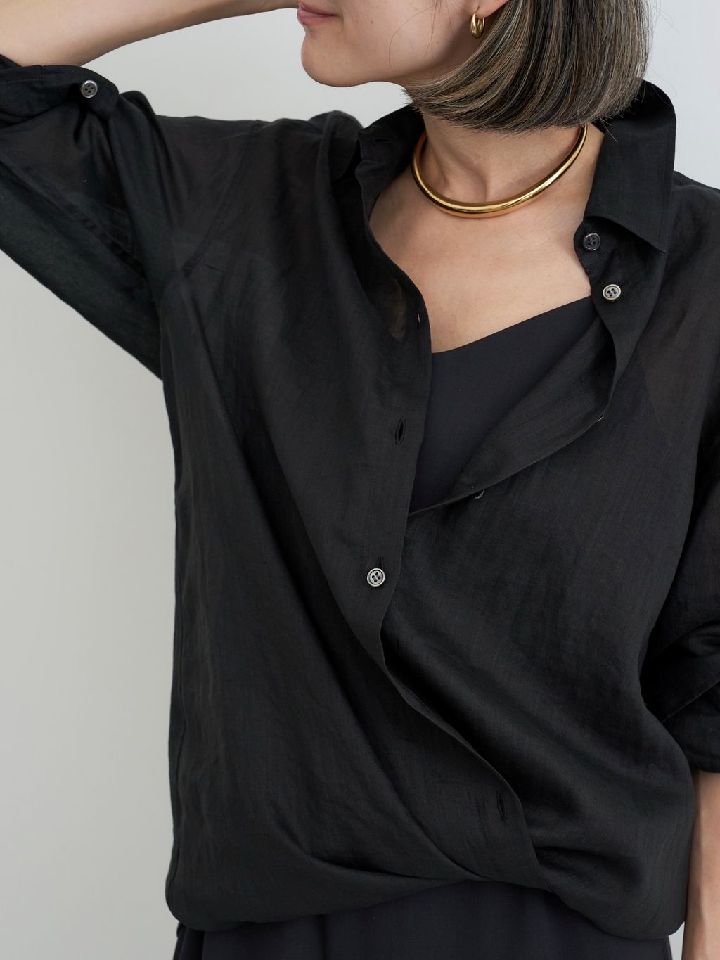 Ramie 2way Shirtsのコーディネートスナップ（STAFF.S）｜L