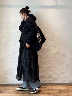 ラッフルレースドッキングワンピースのコーディネートスナップ（H.M