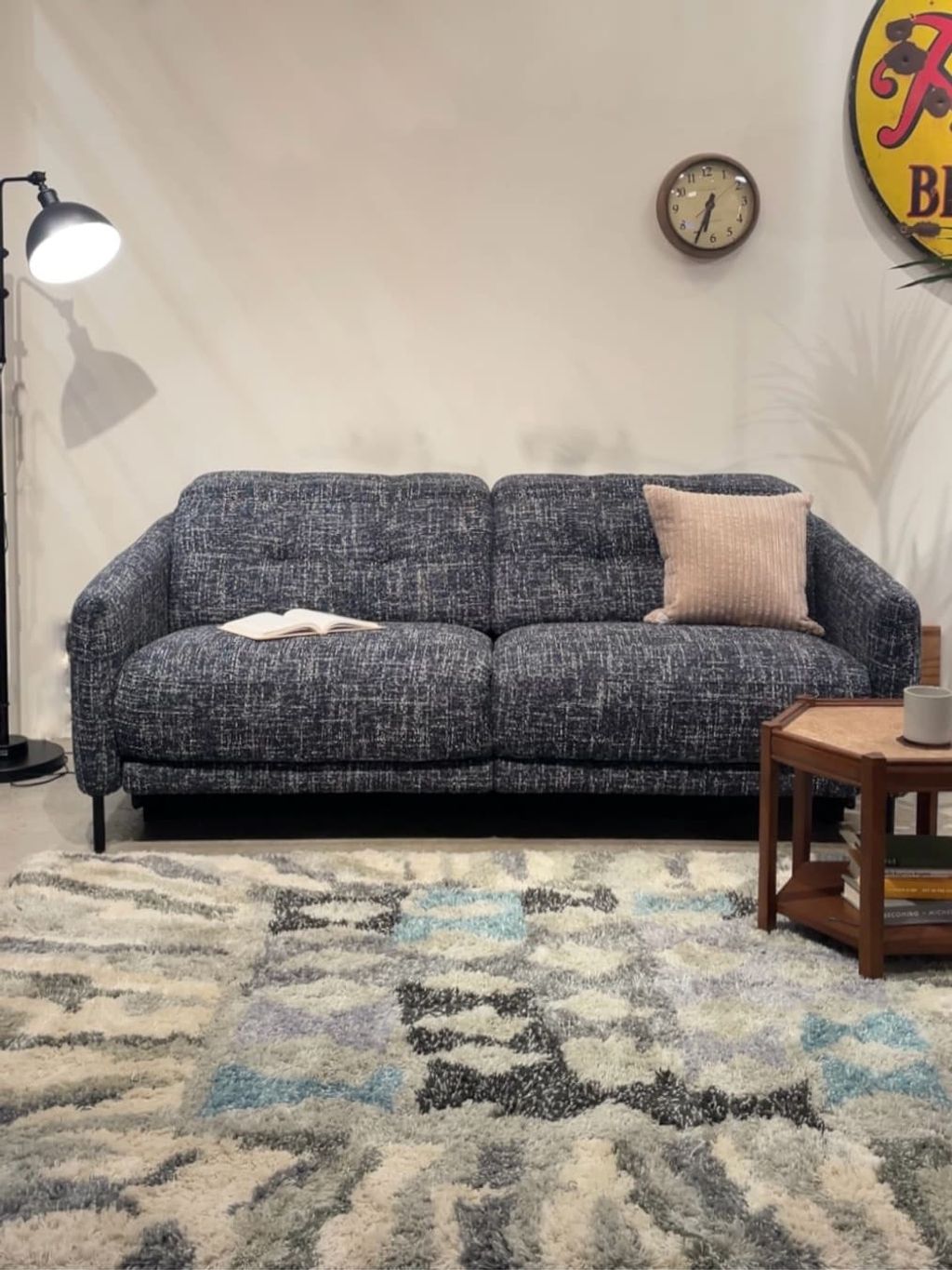 大型商品》SHEFFIELD RECLINING SOFA navy シェフィールド 電動 ソファ