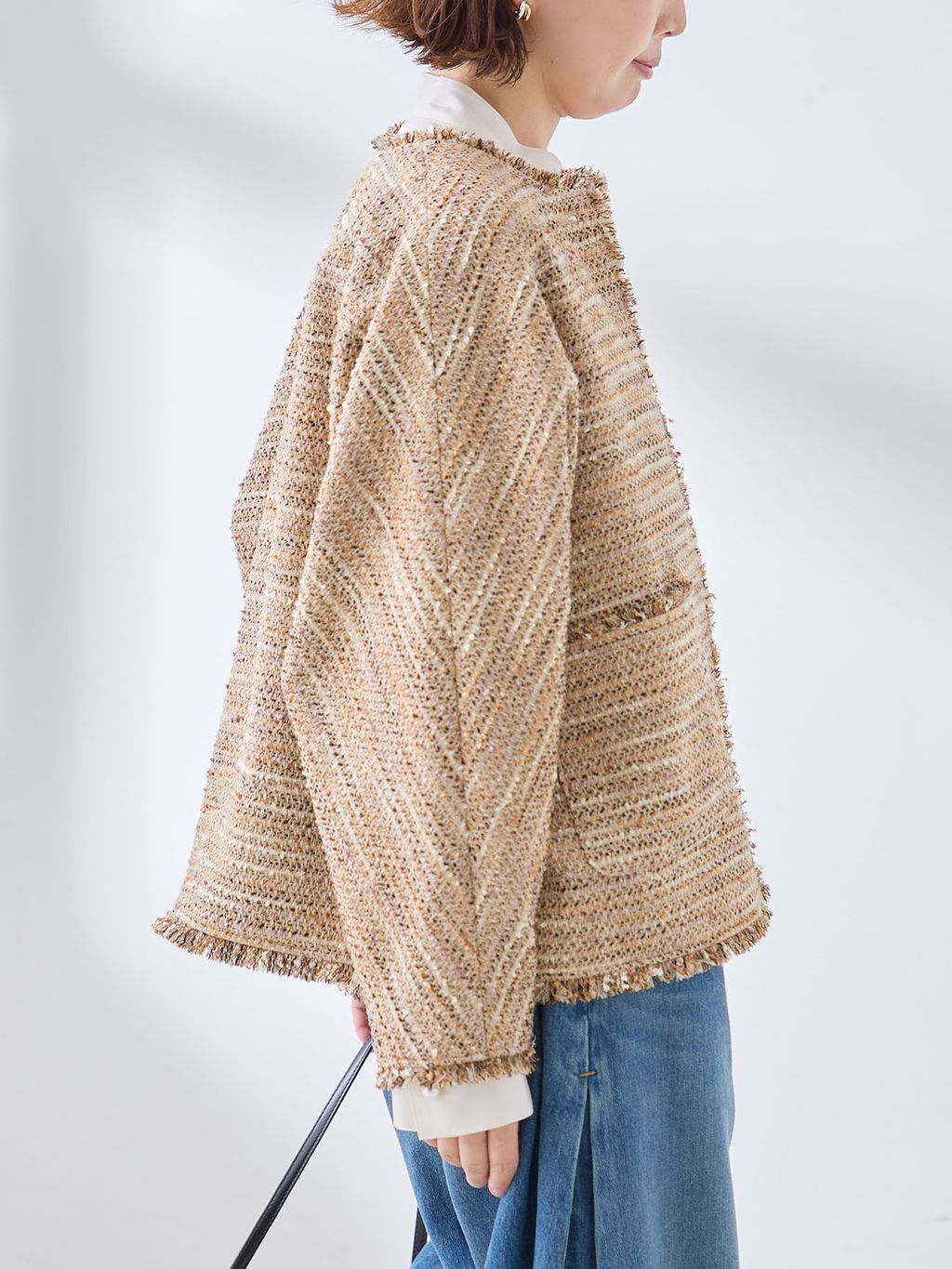 予約》GIOLICA TWEED ドルマンジャケットのコーディネートスナップ