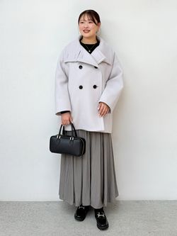 追加・WEB限定カラー》スタンドカラーオーバーコートのコーディネート