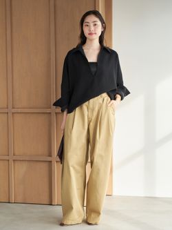 【新品】Plage ETTE SKIPPER ブラウス ベージュ 追加》GEORGETTE SKIPPER ブラウスのコーディネートスナップ（mizuka