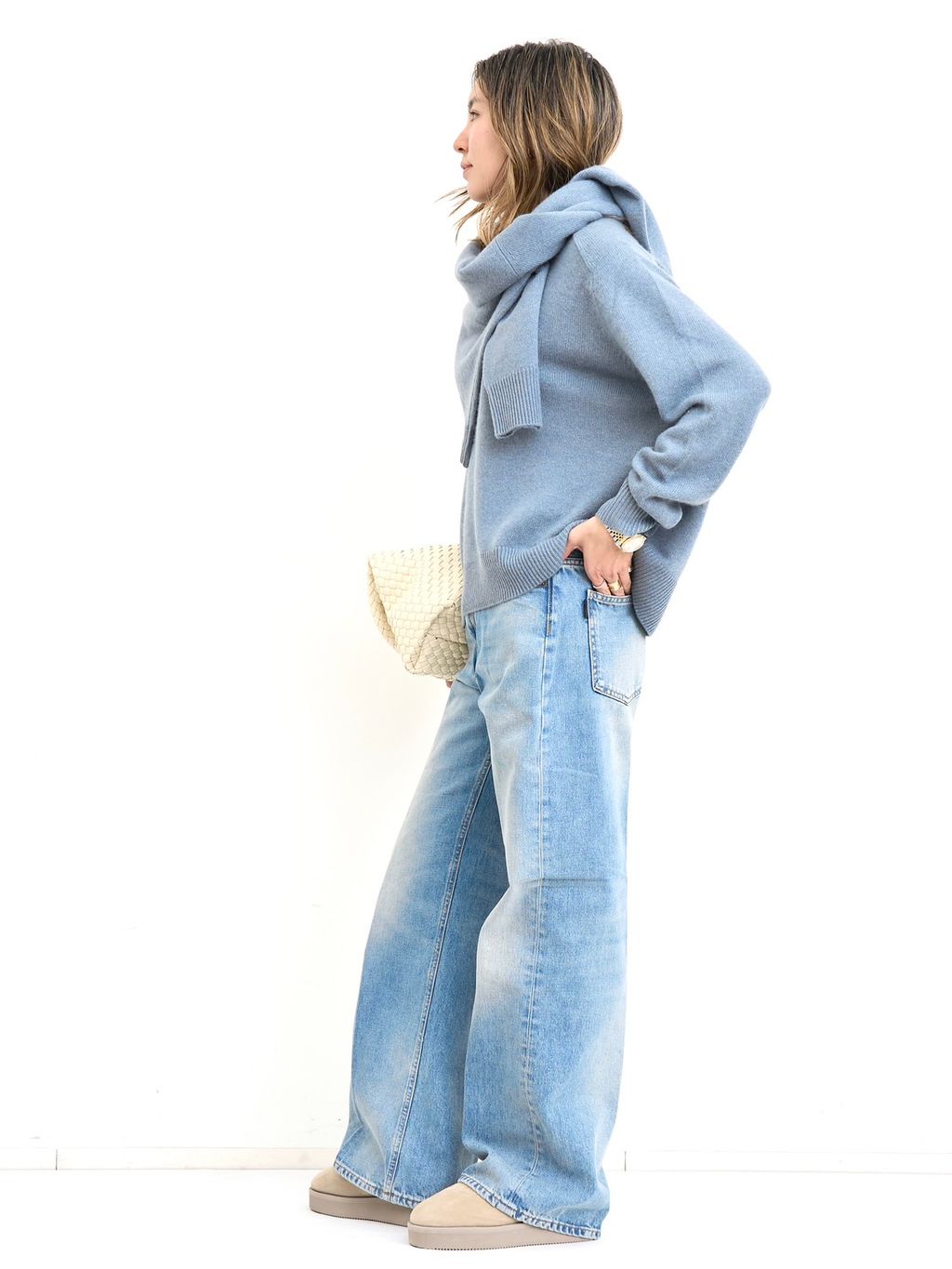 アパルトモン SOFT GOAT ソフト ゴート クルーネック ニット SOFT GOAT/ソフト ゴート】 Boyfriend Crewneck Knitのコーディネート