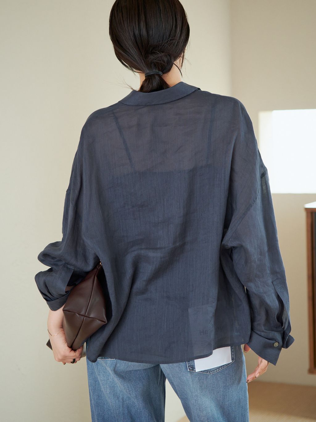 トップス plage RAMIE LYOCELL CROPPED 追加》RAMIE LYOCELL CROPPED シャツのコーディネートスナップ（risa