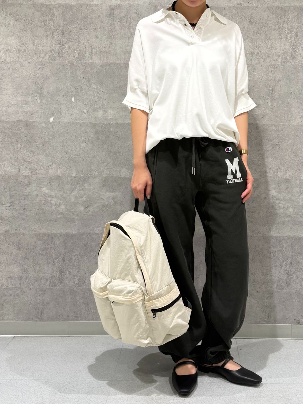 追加7》ウォッシャブルニットポロシャツのコーディネートスナップ（ndk